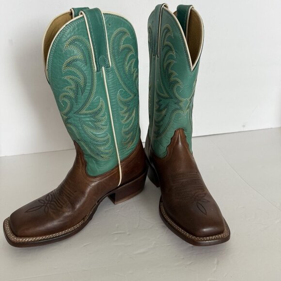 TONY LAMA Rowena 11” Women’s 6B Brown Turquoise Leather Western Boot USA SA2101 - Picture 9 of 15